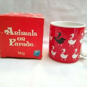 Vtg Applause Animals Parade Duck Goose Coffee‎ Cup